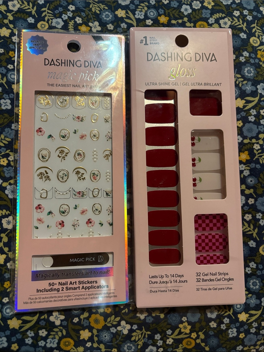 Dashing diva cherry gloss, nail strips and magic pick art stickers